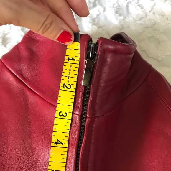 Nine West Separates Red Leather Jacket Size Large - Picture 12 of 16